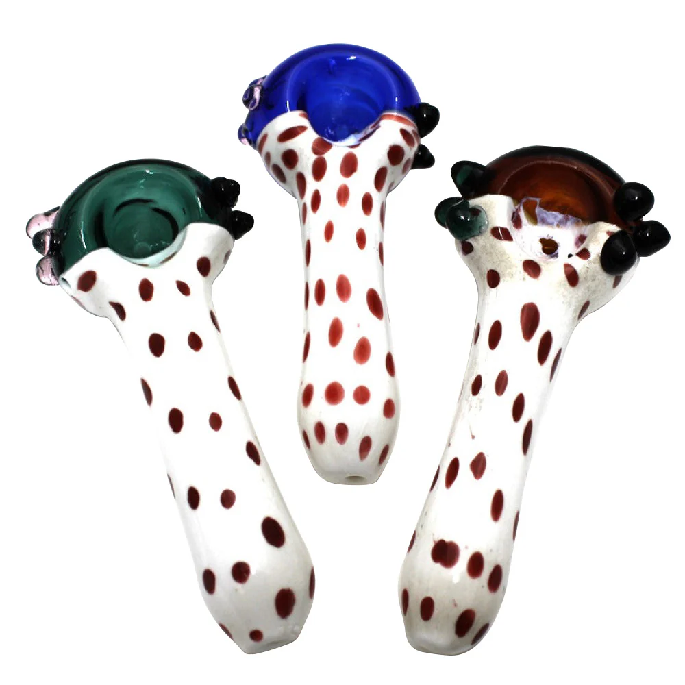 Photograph of product: 5'' Color Head Dotted Heavy Duty Glass Hand Pipe