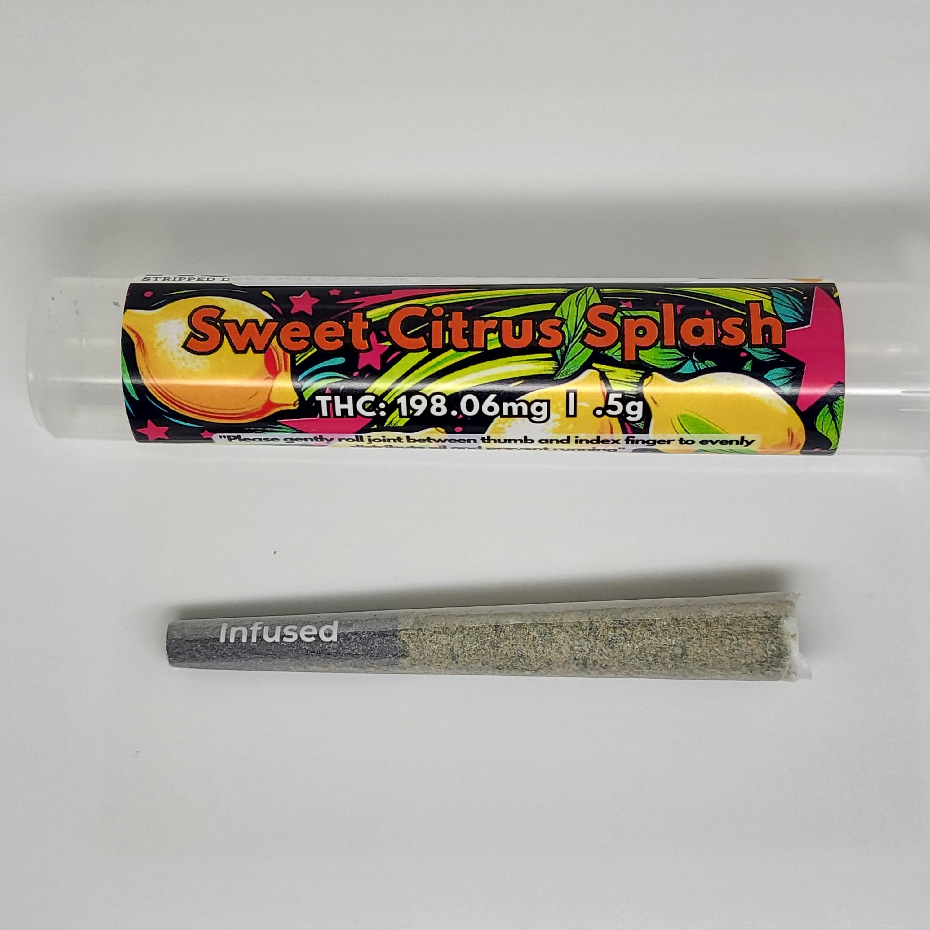 Photograph of product: Sweet Citrus Splash 0.5g Infused Joint by Midnight Sun
