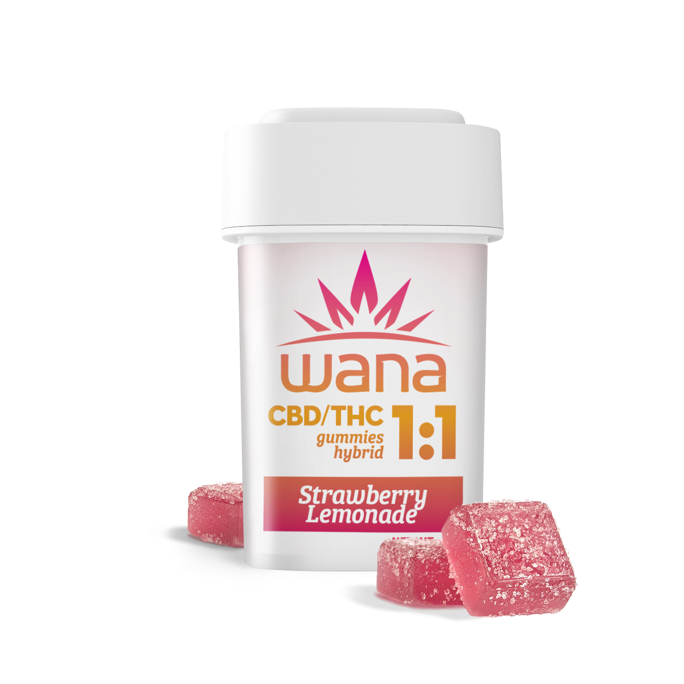 Photograph of product: Wana Strawberry Lemonade Hybrid Gummies 100mg THC : 100mg CBD