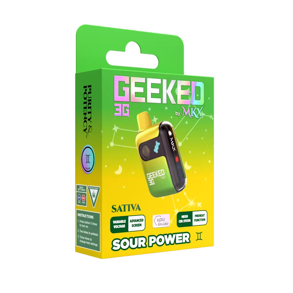 Photograph of product: GEEKED: Sour Power 3G Vape Disposable