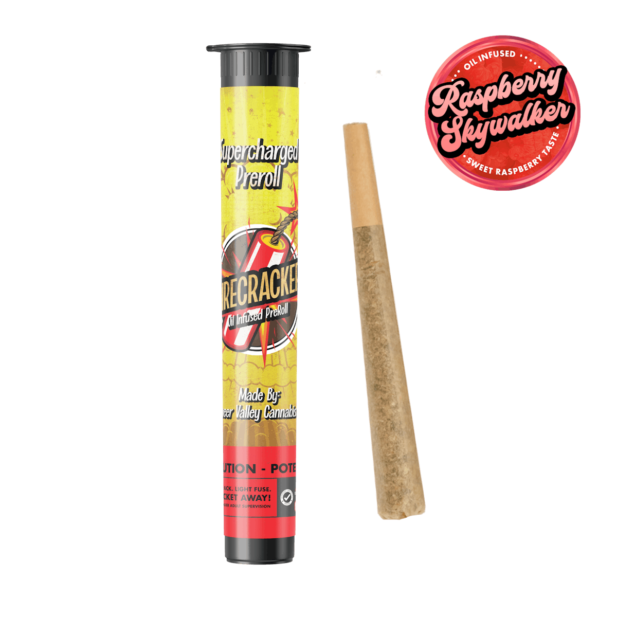 Photograph of Product: Firecracker Raspberry Skywalker OG 1g Infused Preroll