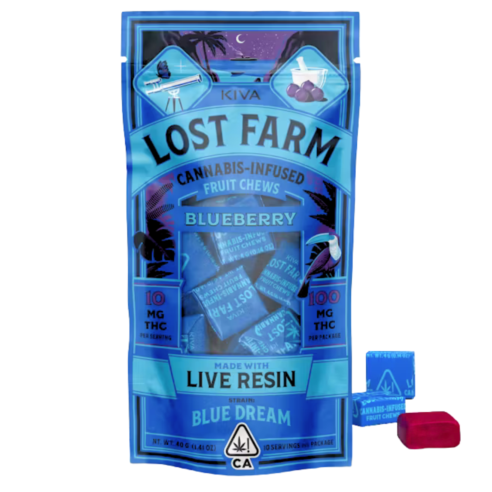 Photograph of product: BLUBERRY LIVE RESIN FRUIT CHEWS