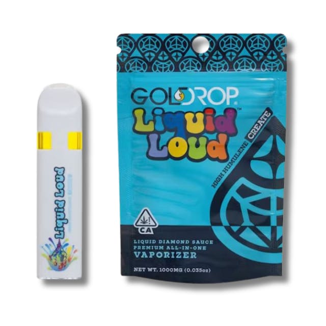 Photograph of product: Glitter Bomb 'Liquid Loud' Humulene Create AIO 1g - 