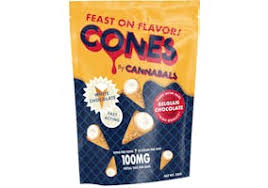 Photograph of Product: Cannabals l White Chocolate Cones l 100mg Bag