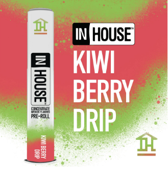 Photograph of product: In House Kiwi Berry Drip (H) Infused Preroll .75g
