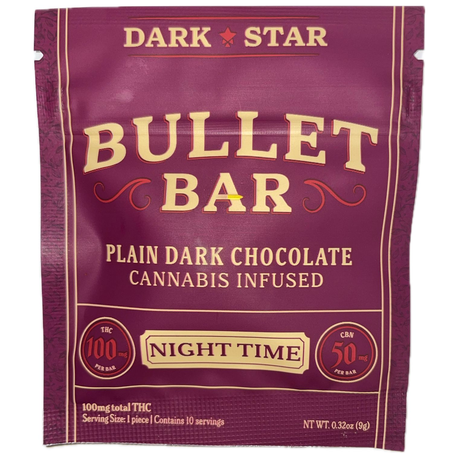 Photograph of product: "Nighttime" Dark Chocolate Bullet Bar | 2:1 TH-oui:CBN | 100mg