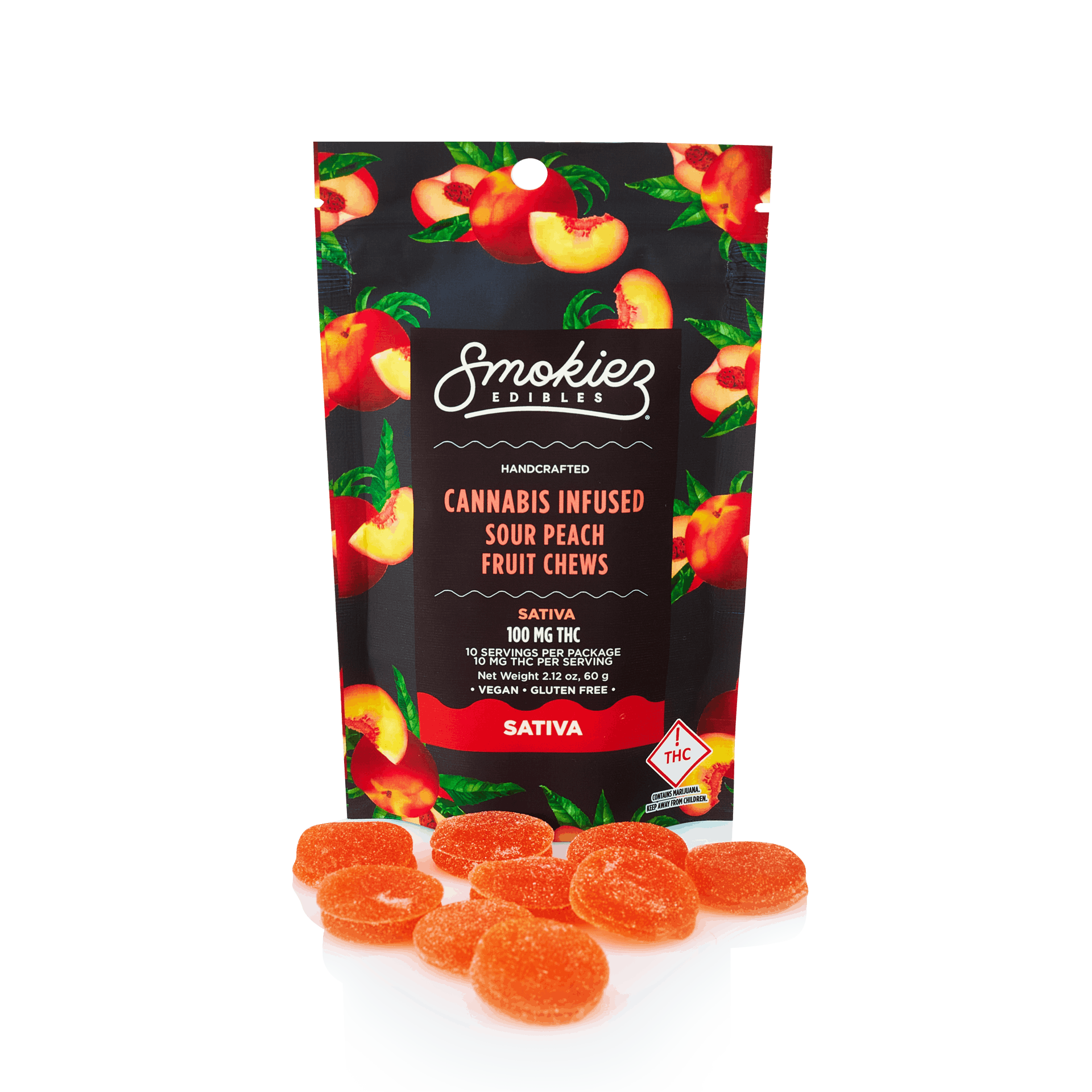 Photograph of product: Sour Peach Fruit Oui'd Gummies | 10 Pack