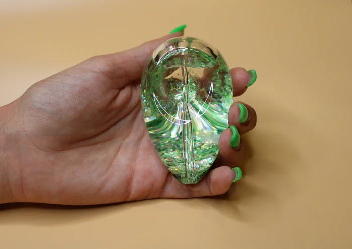 Photograph of product: Glass Glow Egg Cyphe Green