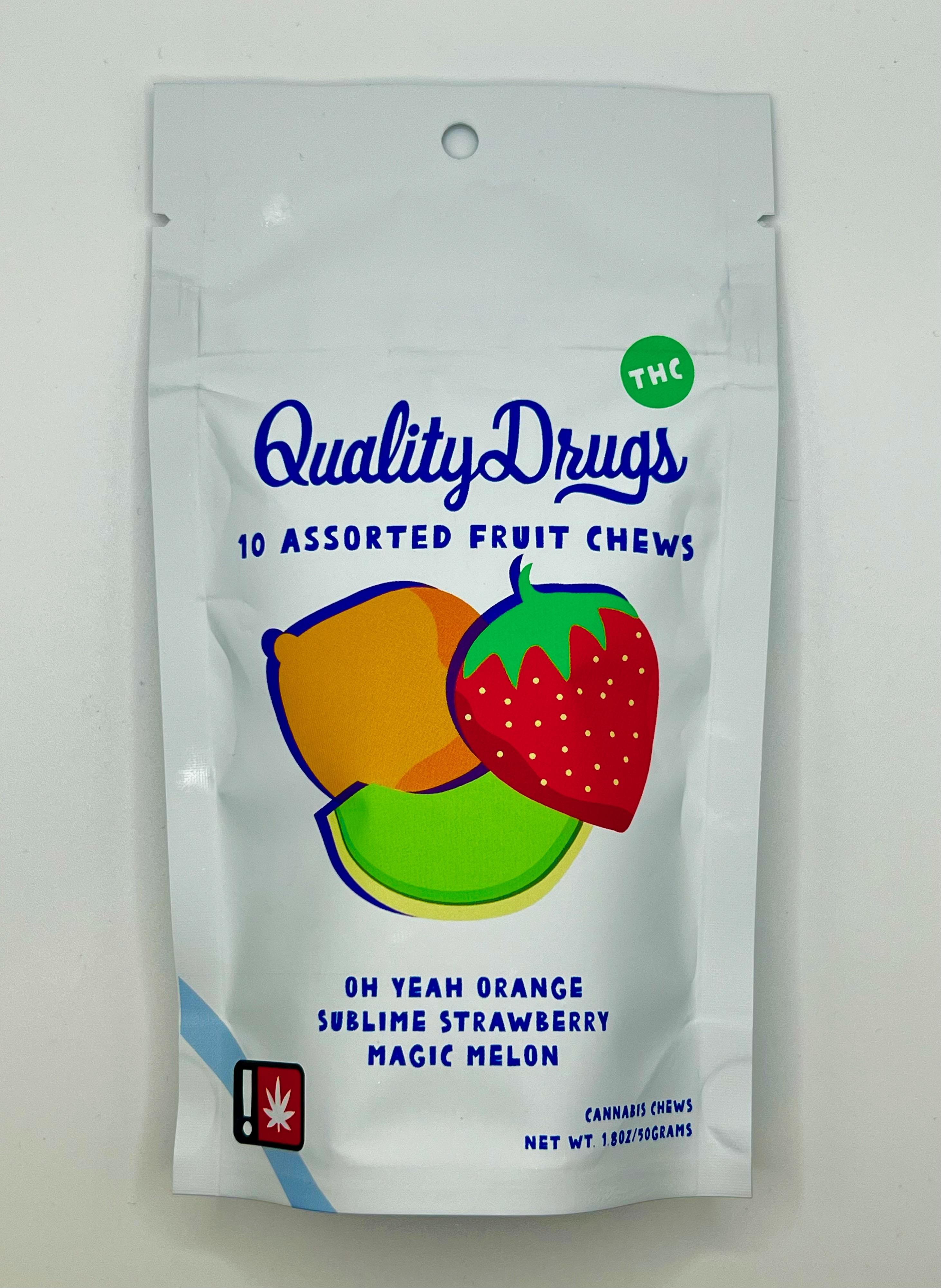 Photograph of product: Quality Drugs | Fruit Chew | TH-oui | 100mg Candy 10pk