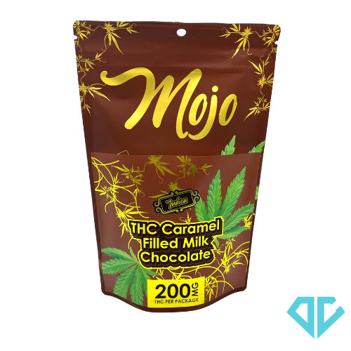 Photograph of product: Mojo Chocolates Carmel Filled Chocolate Bites 200mg