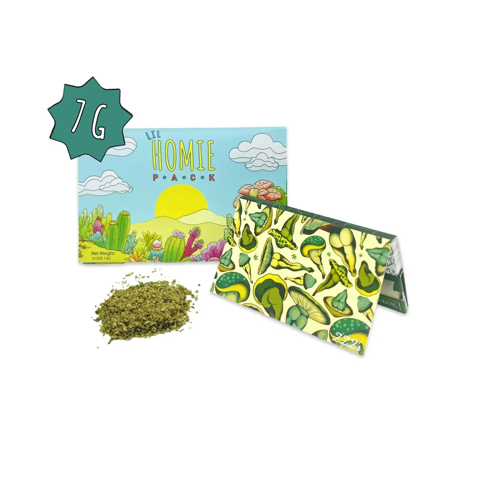Photograph of product: Lil Homie Packs - Planet of the Grapes Ready to Roll Flower + Papers - 7g