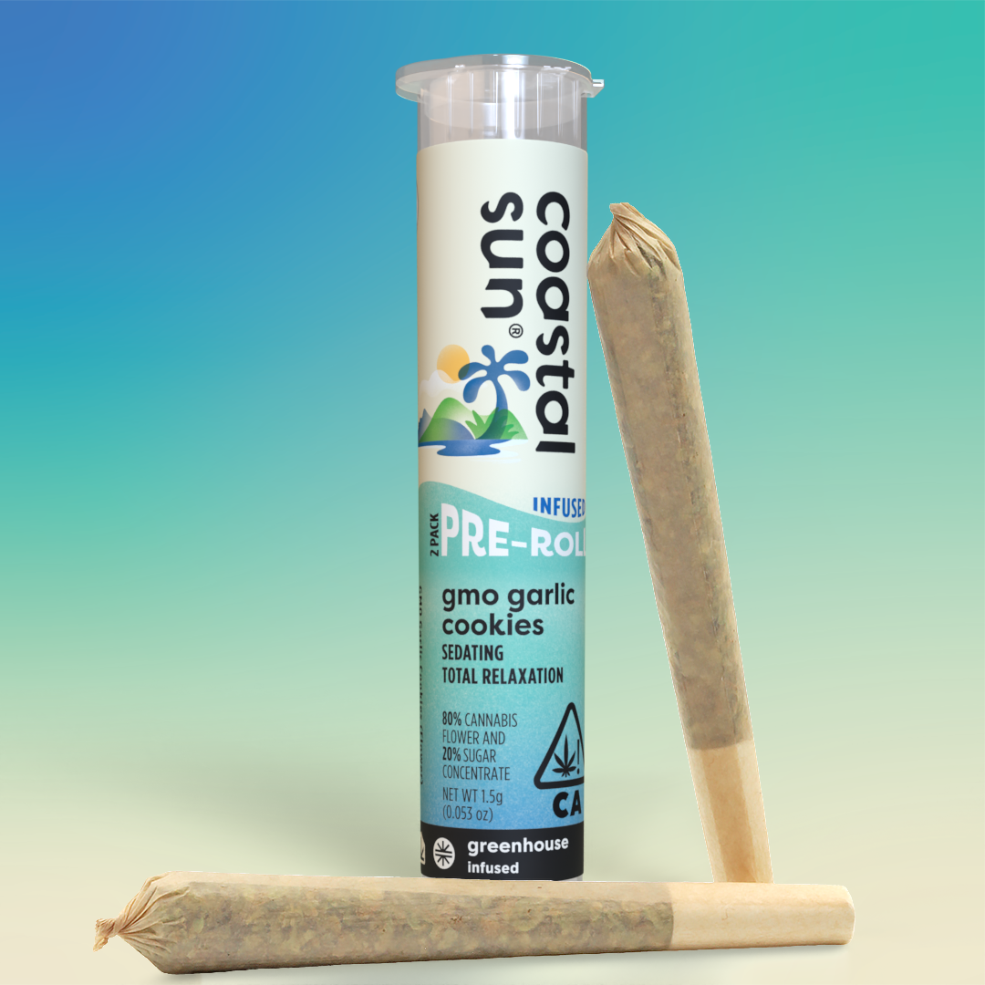 Photograph of product: Coastal Sun | Infused Preroll 2Pk (.75) | GMO Garlic Cookies