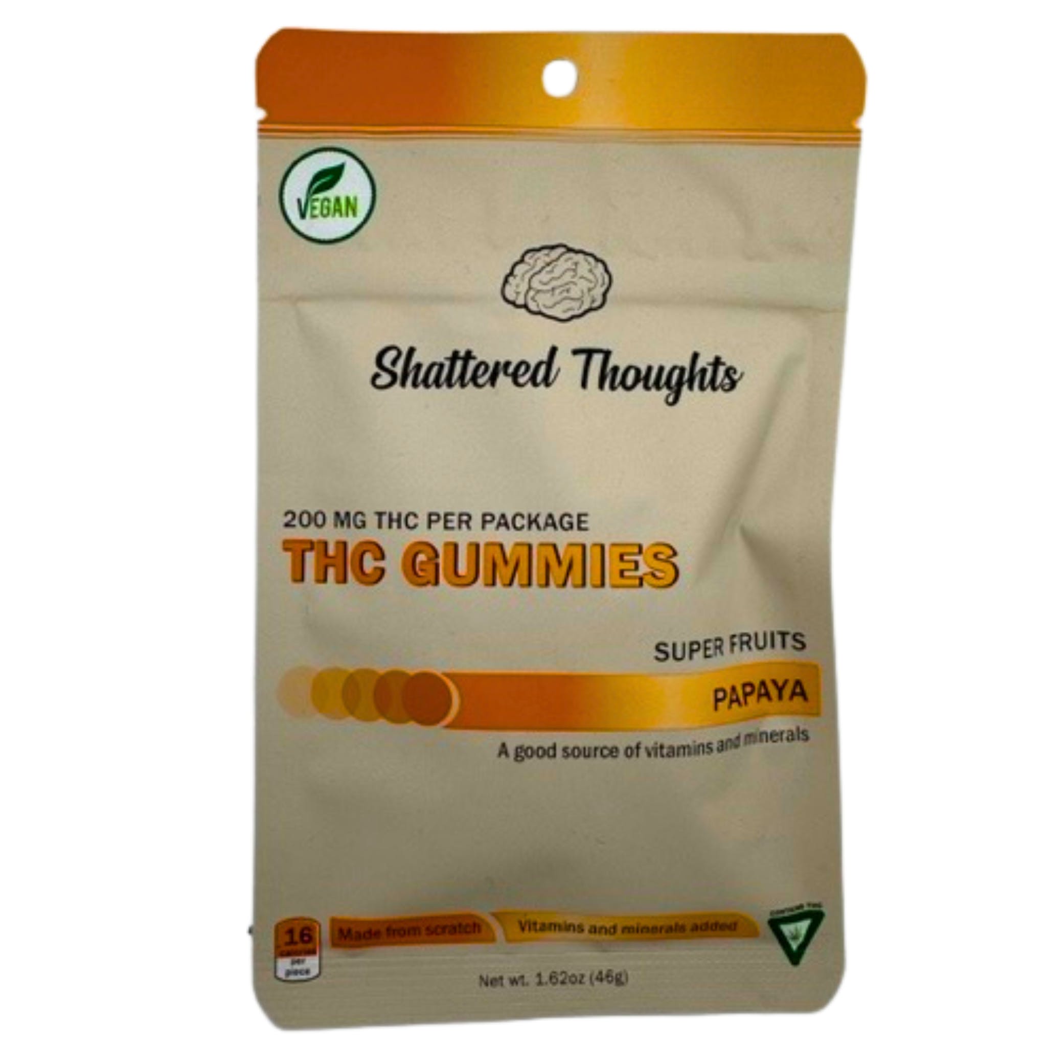 Photograph of product: Shattered Thoughts Gummies- Papaya