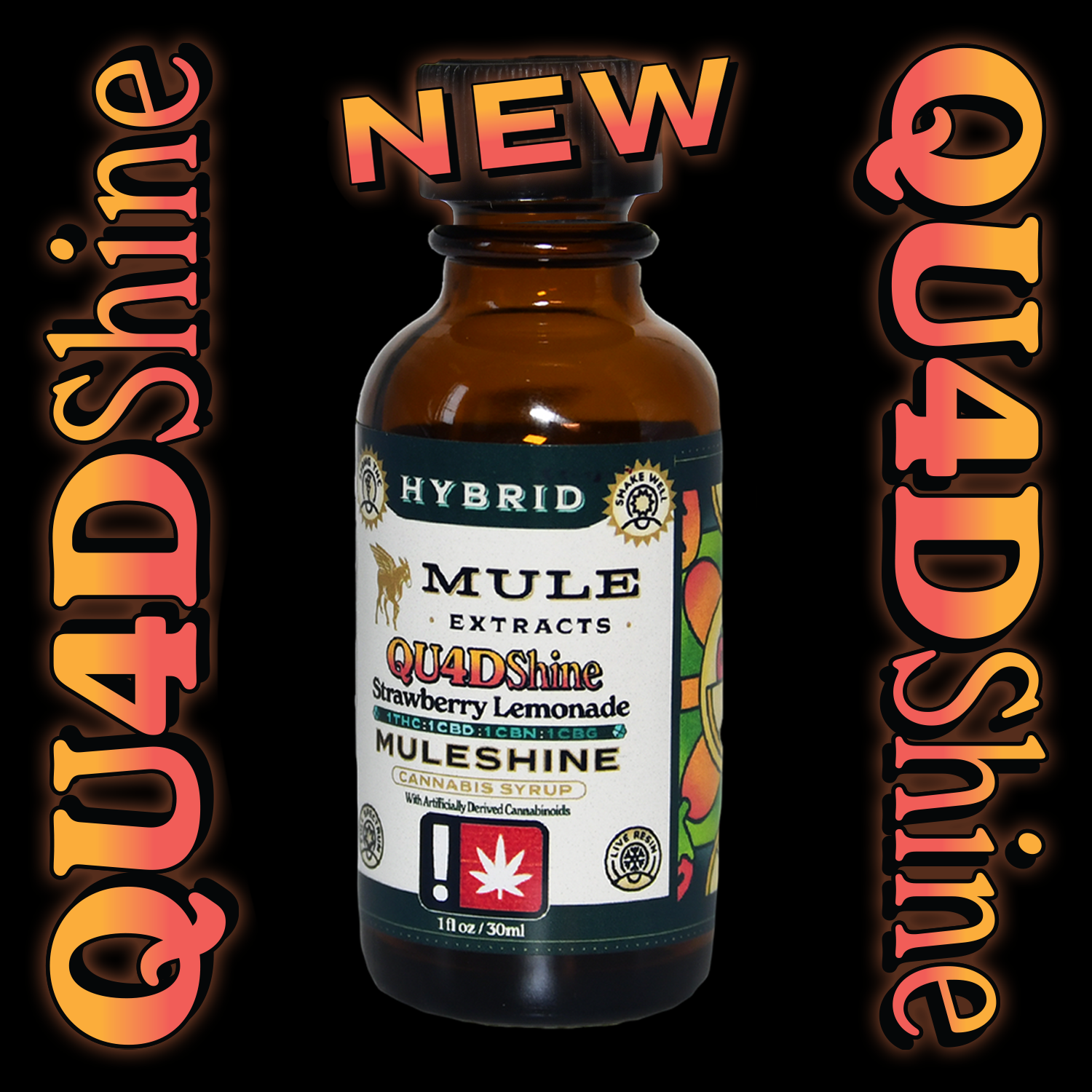 Photograph of product: MuleShine - 4oz - 1,000mg - QUADshine - Strawberry Lemonade