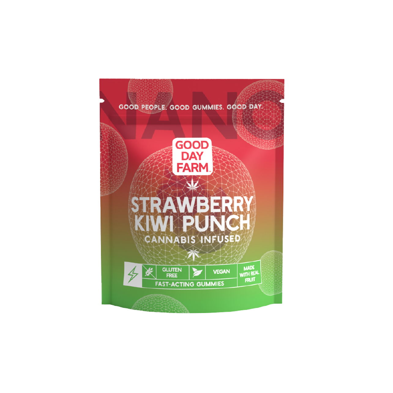 Photograph of product: GDF - Edible - Gummies - Strawberry Kiwi Punch - Hybrid - 100MG