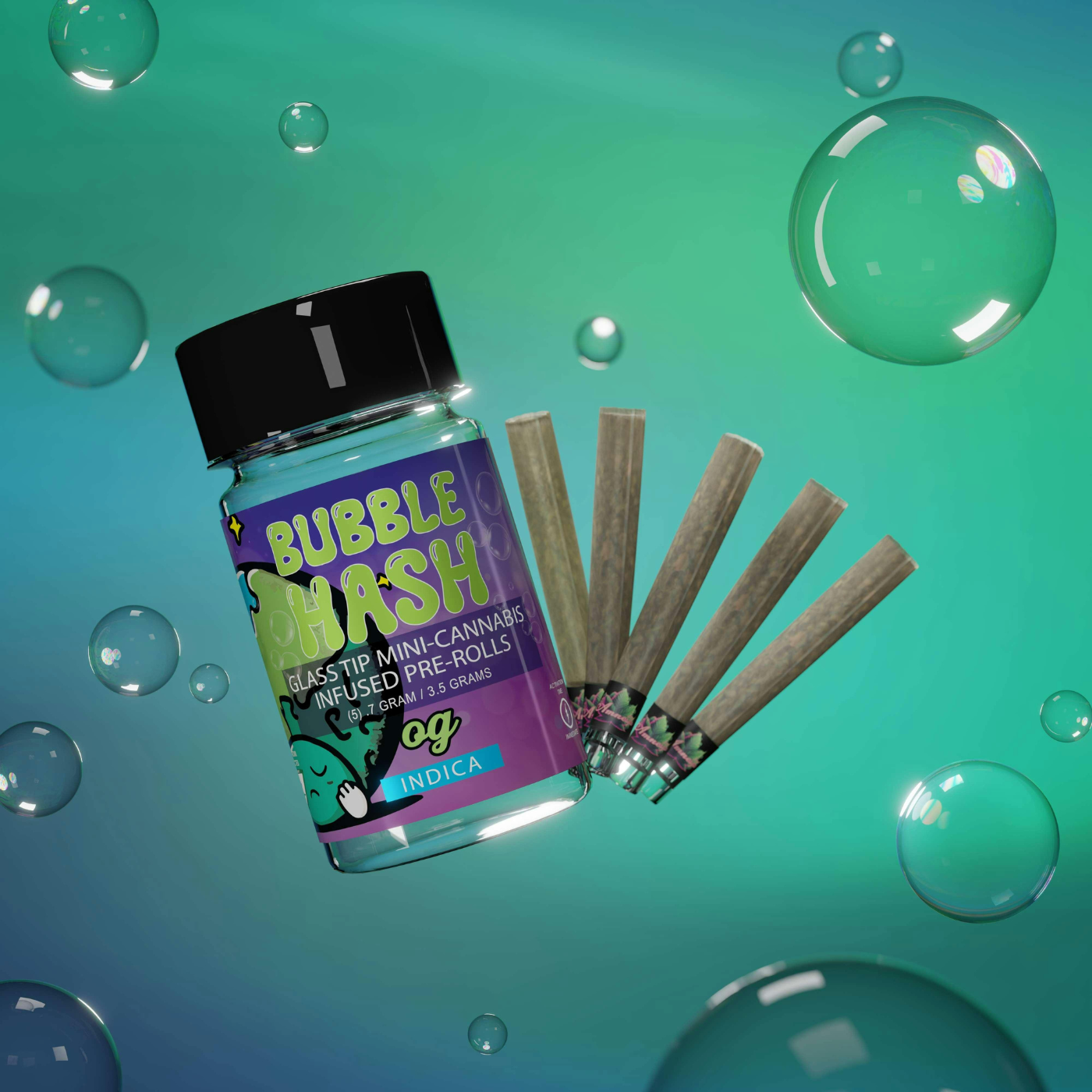 Photograph of product: Amnesia - OG Bubble au chocolat Infused Glass Tip PR 5pk