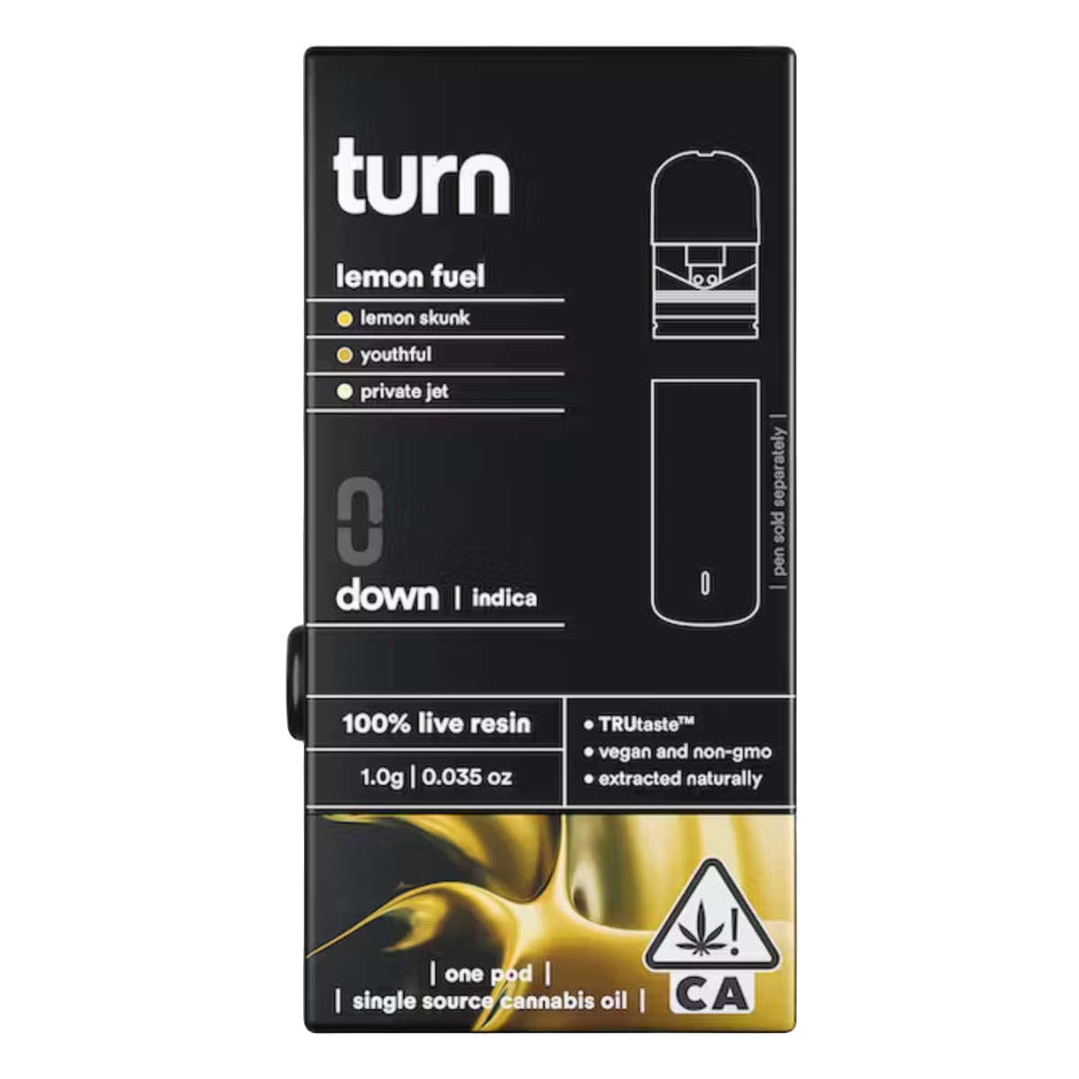 Photograph of product: TURN - DOWN - LZ6 LIVE RESIN READY TO USE 1000MG