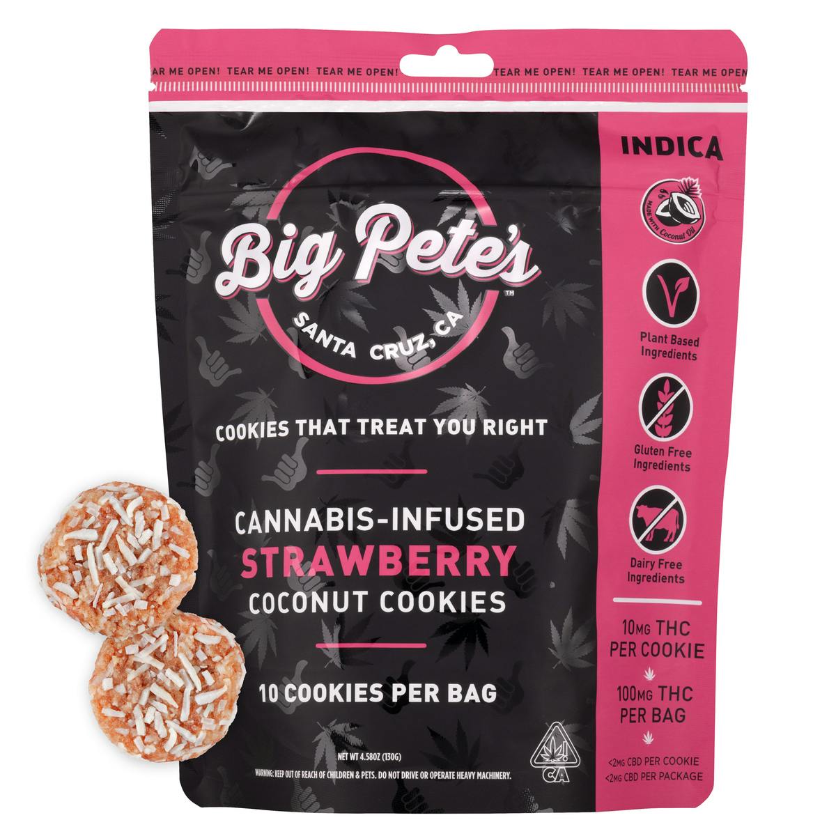 Photograph of product: Big Petes - Strawberry Coconut - Oui'd - Mini Cookies - 10 Pack