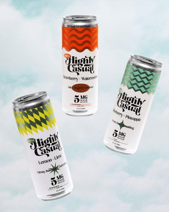 Photograph of product: Highly Casual- Lemon + Lime Seltzer - 5mg TH-oui | 5mg CBD