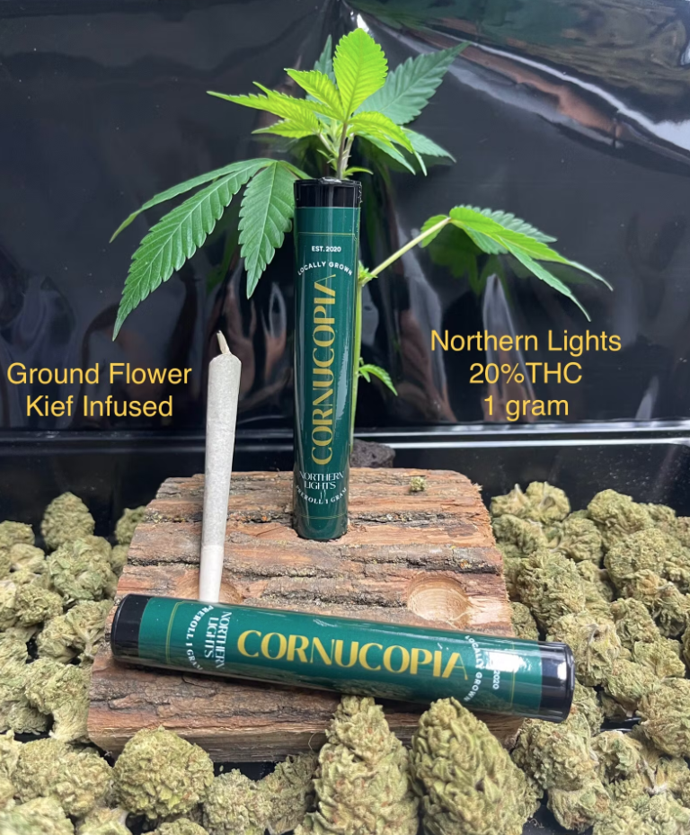 Photograph of product: Cornucopia Growers | Northern Lights Kief Infused Preroll