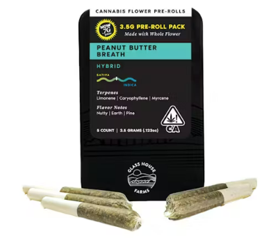 Photograph of product: Glass House Farms Peanut Butter Breath Prerolls 0.7Gx5PK