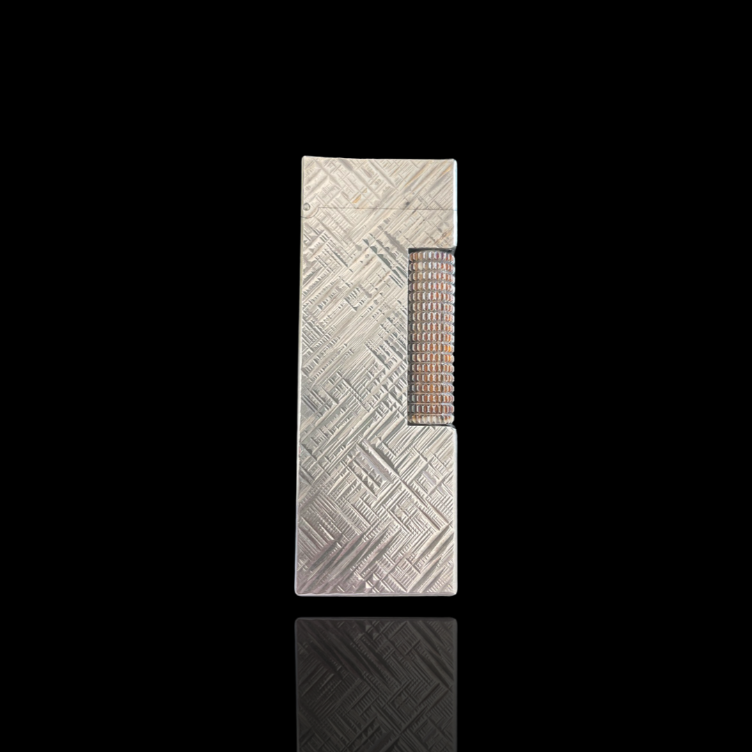 Photograph of product: Vintage Silver Cross-etched Texture Rollagas Lighter by Dunhill
