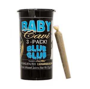 Photograph of product: Blue Glue Infused Preroll 3pk