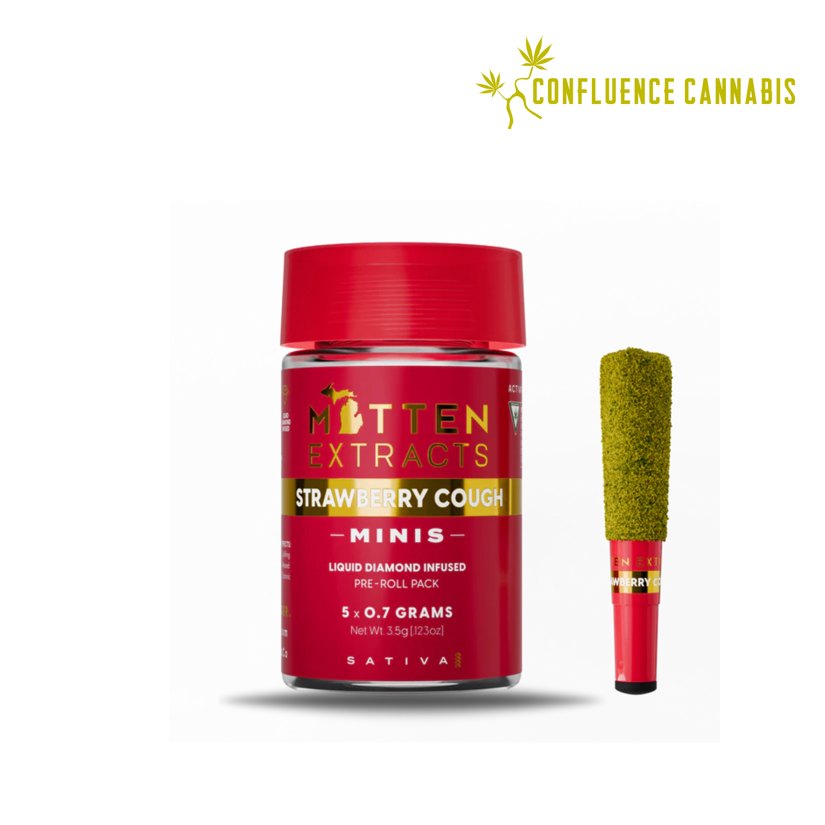 Photograph of product: Strawberry Cough (Infused) PREROLL 5 Pack