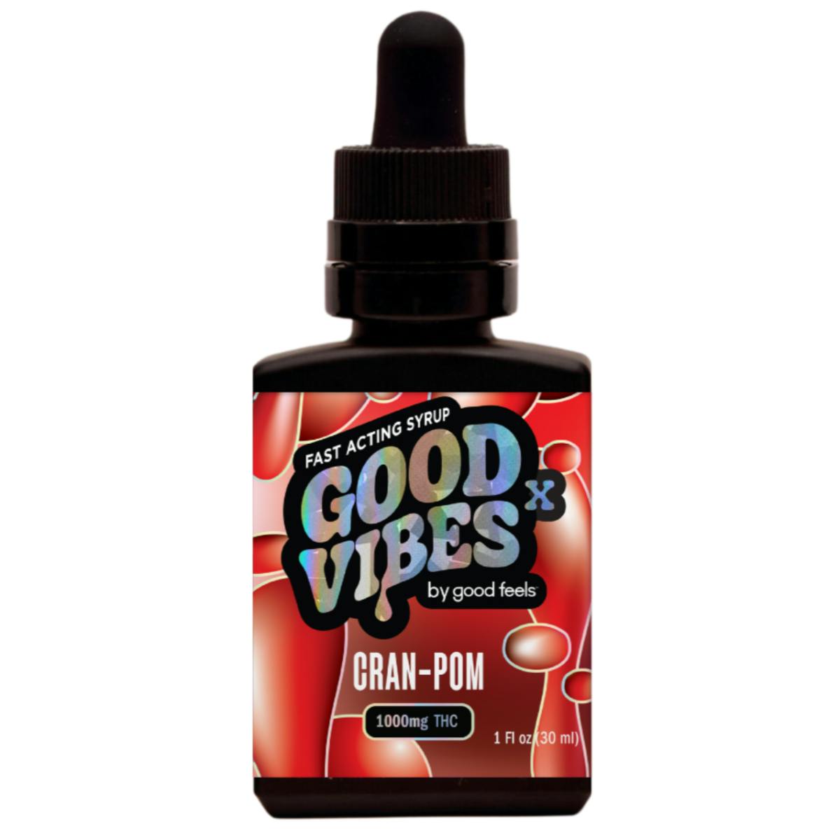 Photograph of product: Good Vibes X | Cran-Pom Syrup TH-oui 1000mg