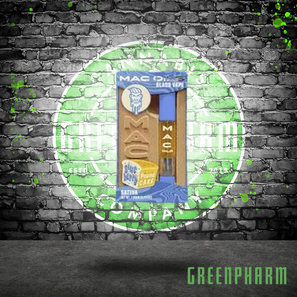 Photograph of product: Mac Oils Blueberry Pound Cake Vape Cart