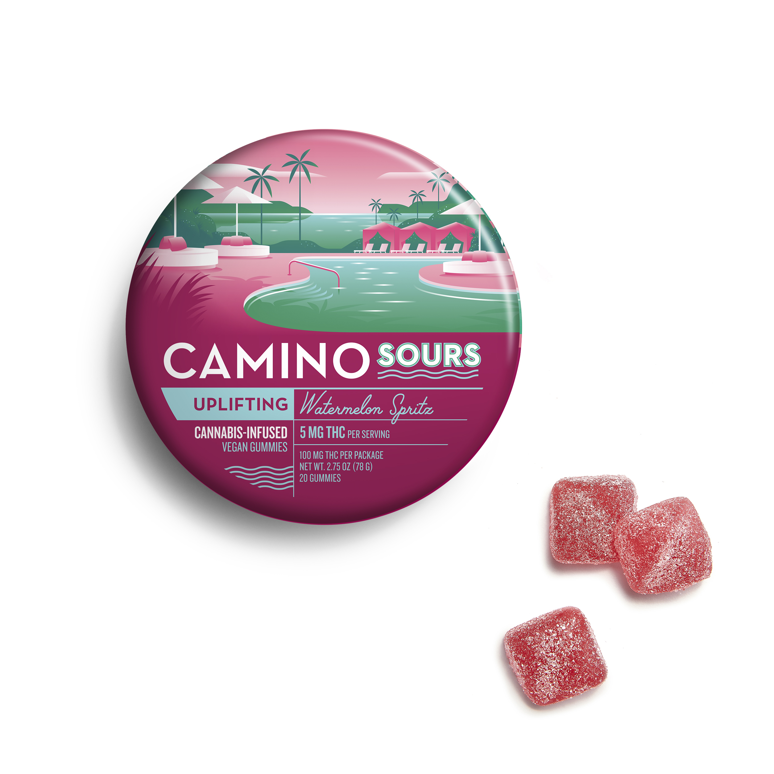 Photograph of product: Watermelon Spritz | Camino Sours | 20pk | 100mg