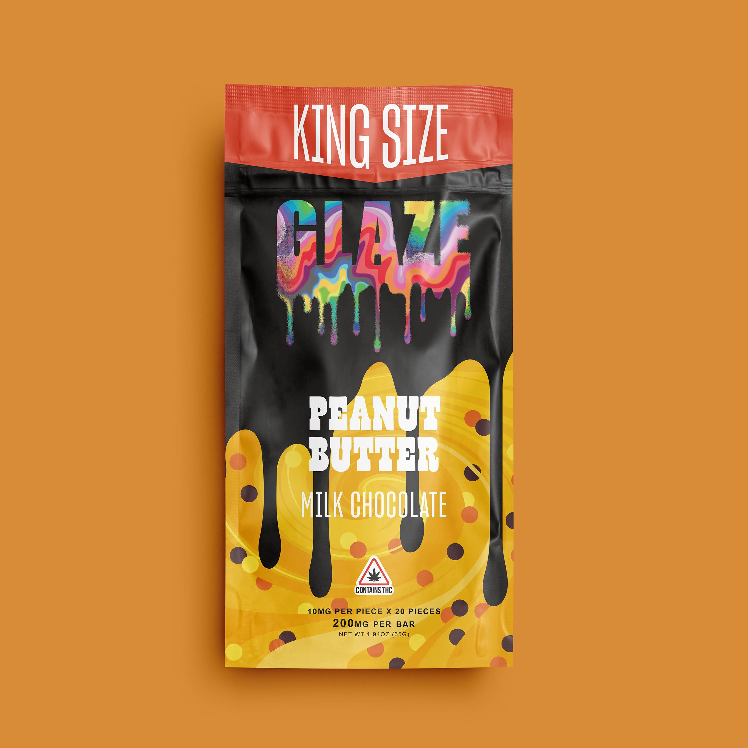 Photograph of product: Glaze - Peanut Butter Milk Chocolate Bar 200MG