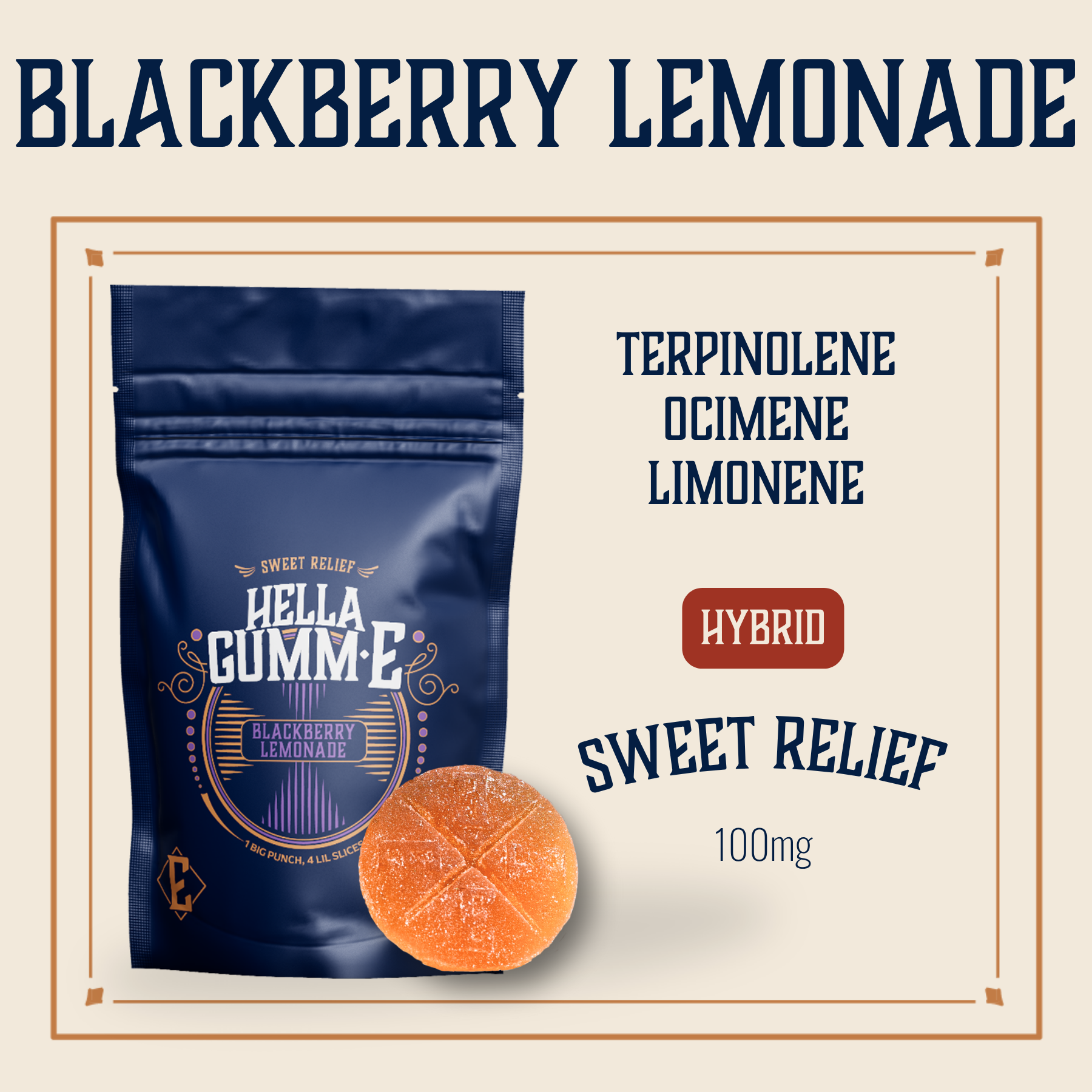 Photograph of product: Blackberry Lemonade Hybrid Hella Gumm-E | 100mg 1-pack