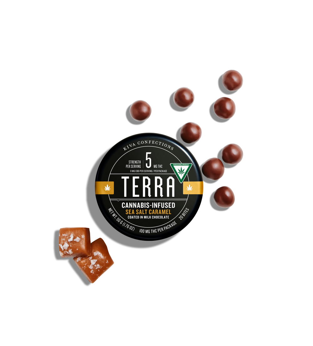 Photograph of product: Terra | Sea Salt Caramel Bites | 20x5mg | 100mg