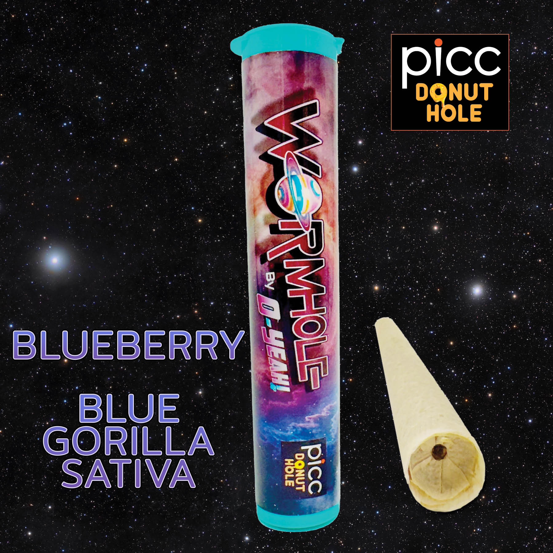 Photograph of product: O-YEAH! | Infused Pre-roll | 1G SINGLE | Blueberry Blue Gorilla (S)