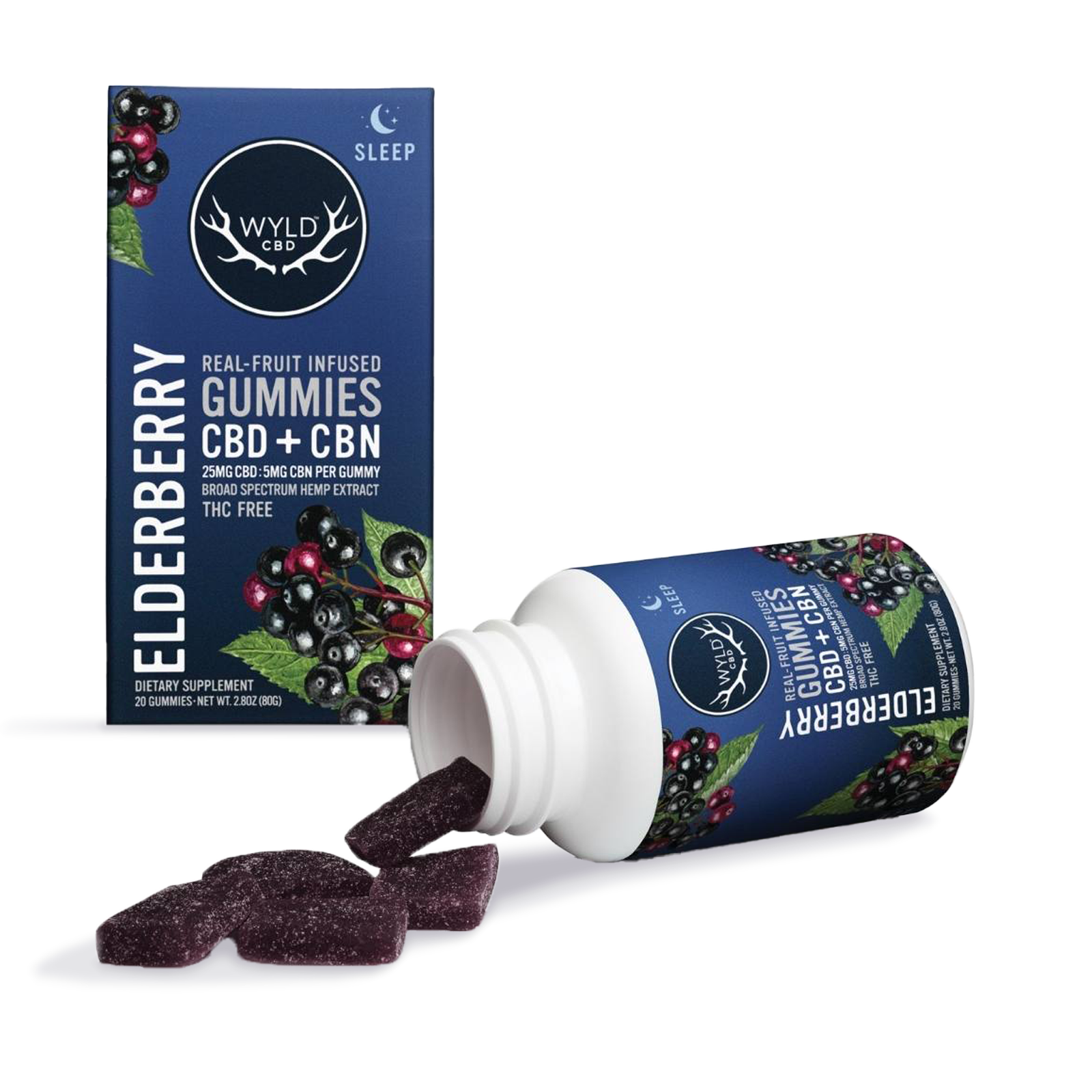 Photograph of product: Elderberry CBD:CBN Gummies | 40-pack