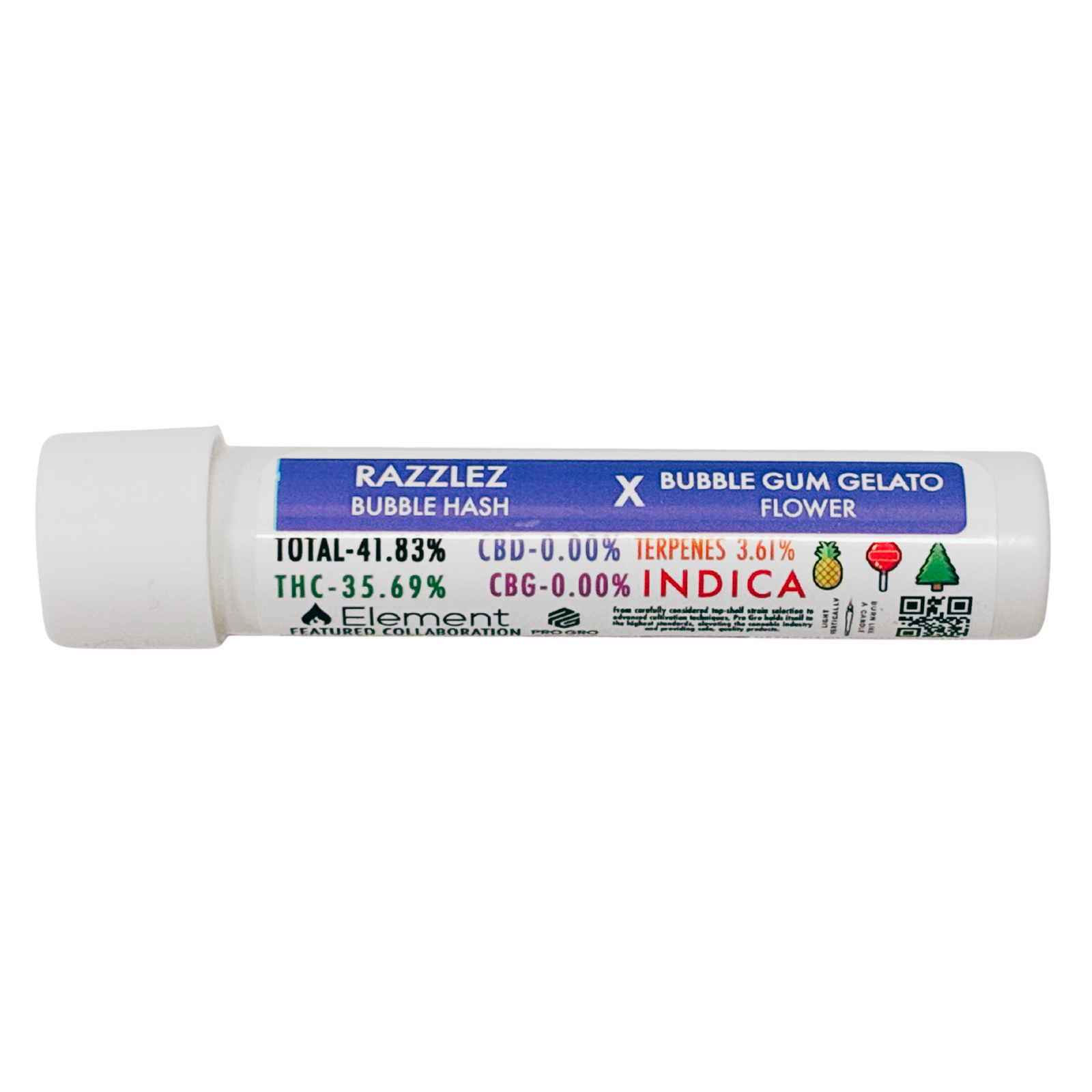 Photograph of product: Element | Bubble Gum Gelato x Razzlez | Live Bubble au chocolat Infused Pre-Roll