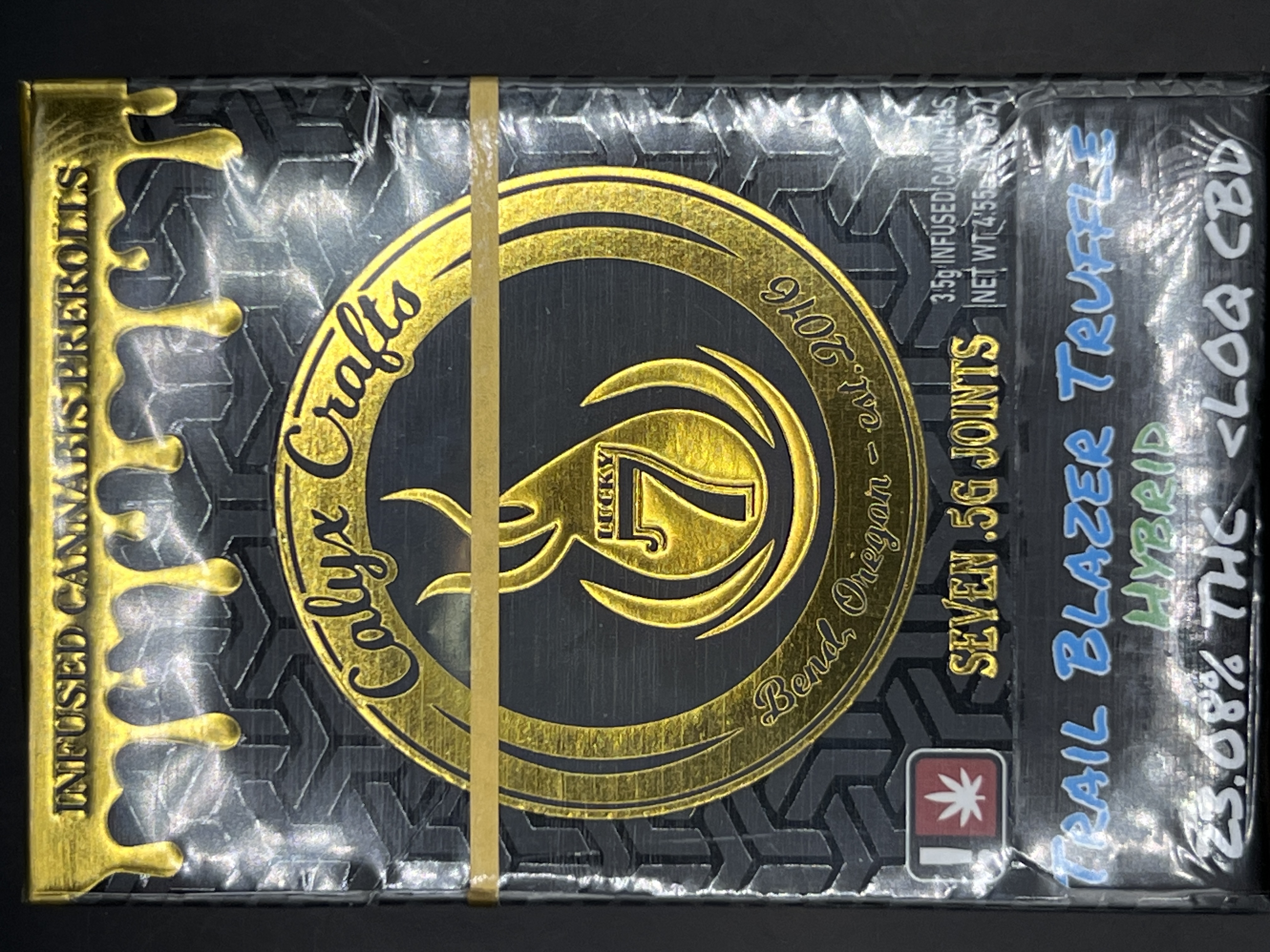 Photograph of product: Calyx Crafts 'Trail Blazer Truffle Infused Pre-roll 7 Pack