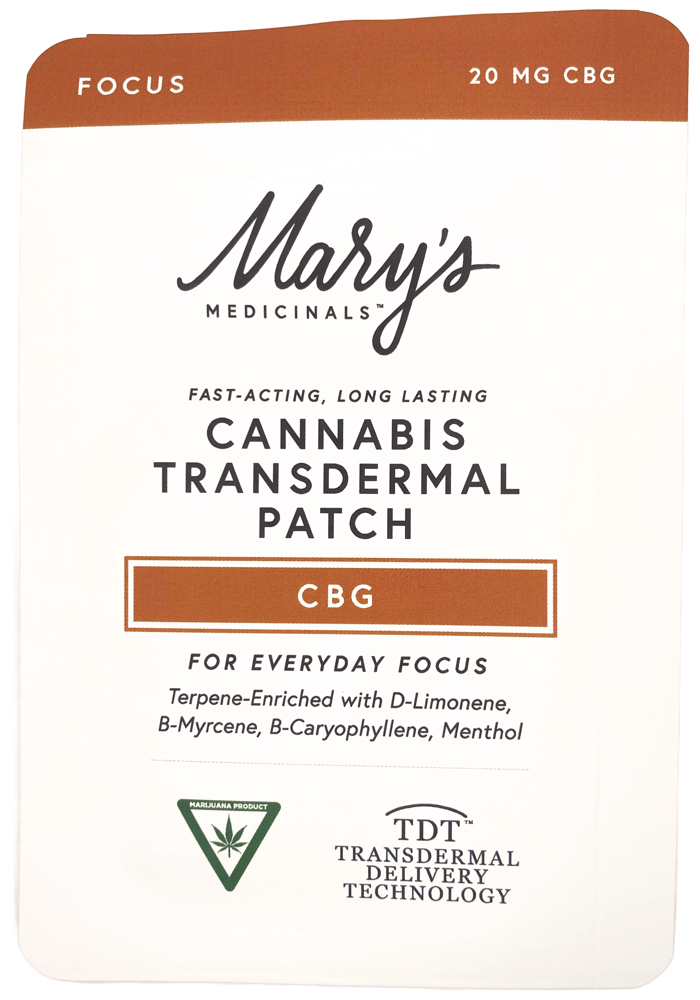 Photograph of product: Mary's Medicinals | CBG Focus Transdermal Patch | Topical | 20mg CBG