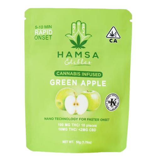Photograph of product: Hamsa | Green Apple | 10 pack | 100mg