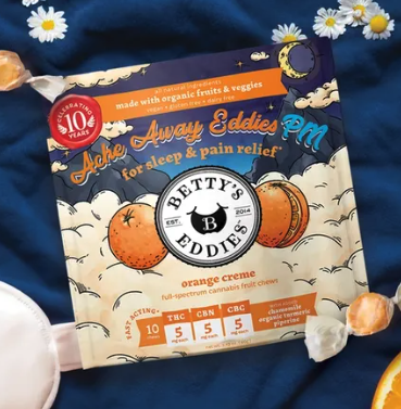 Photograph of product: Betty's Eddies 50mg Fruit Chews - Orange Creme 25mg x 2
