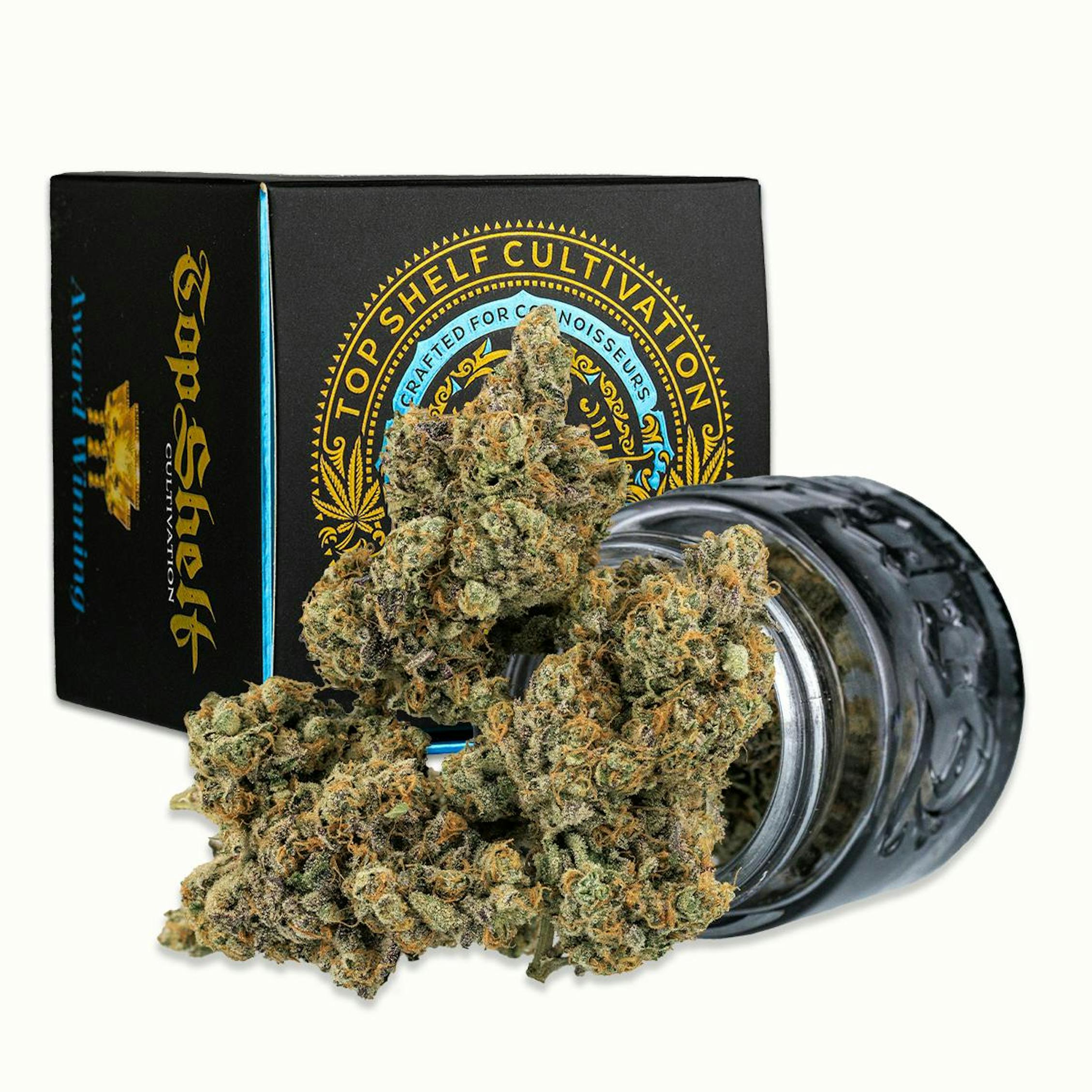 Photograph of product: TOP SHELF CULTIVATION - FLOWER - 3.5G - INDICA - WHOA SI WHOA