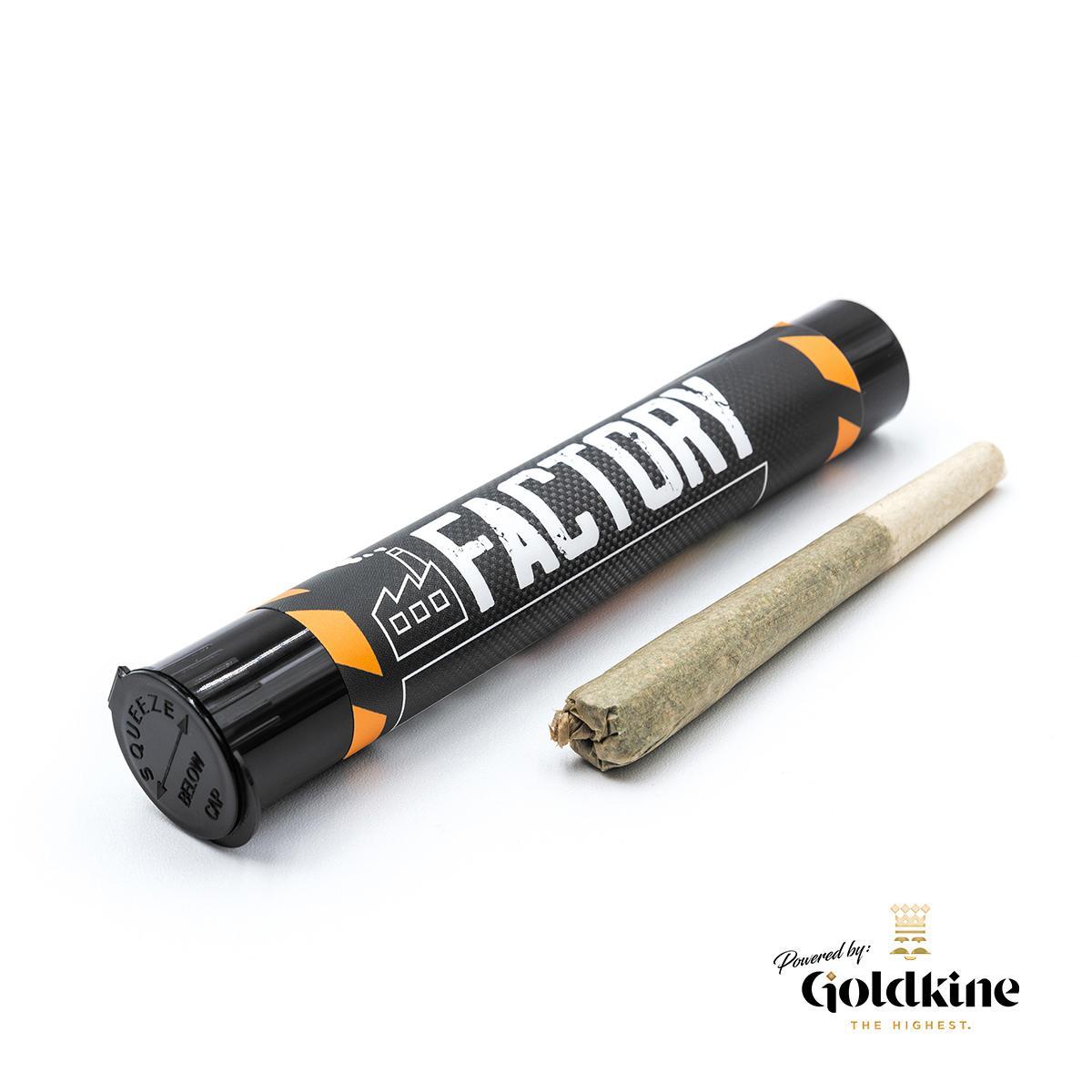 Photograph of product: Goldkine Factory Green Ribbon BX 1g Pre-Roll