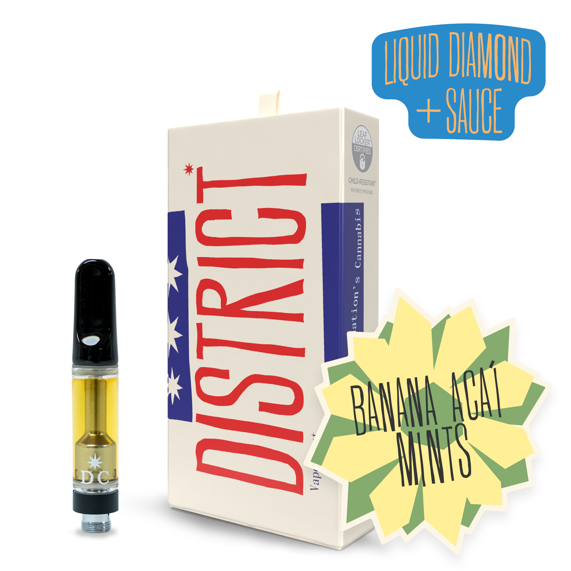 Photograph of product: Banana Acai Mints Liquid Diamonds and Sauce Disposable