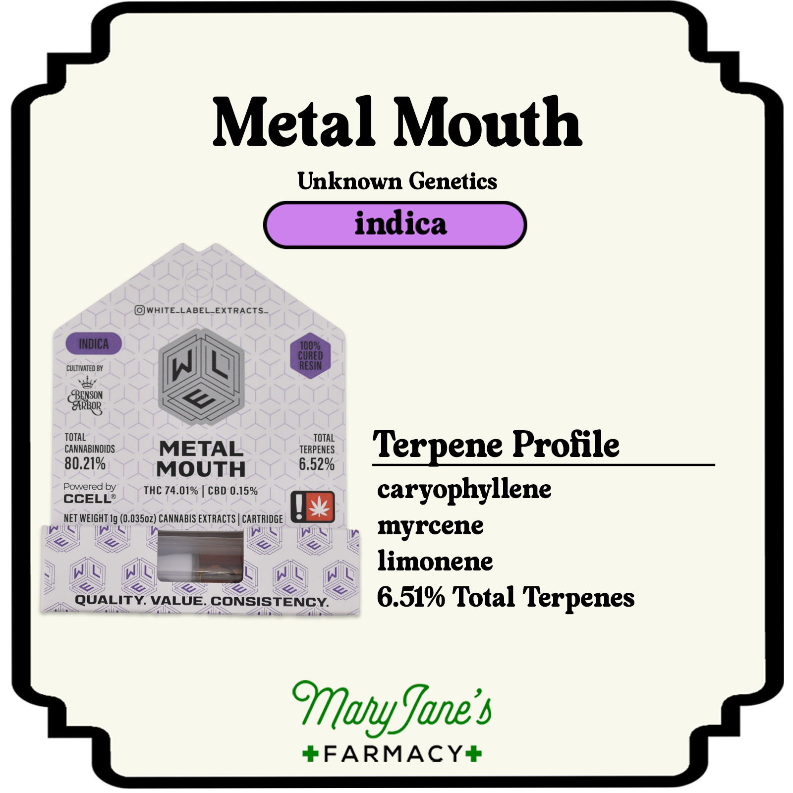 Photograph of product: Metal Mouth Cured Resin Cartridge | 1g