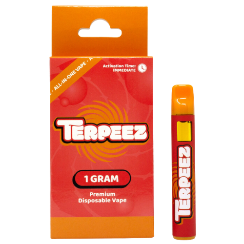 Photograph of product: Terpeez Sour Tangie Live Resin Disposable Vape Pen 1g