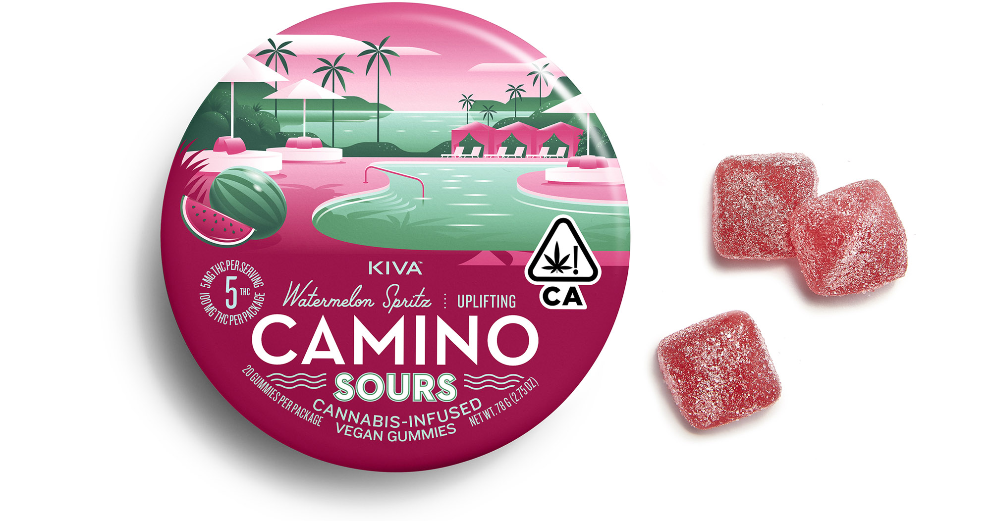 Photograph of product: Gummies | Sours | Watermelon Spritz (THC) | 10 pk