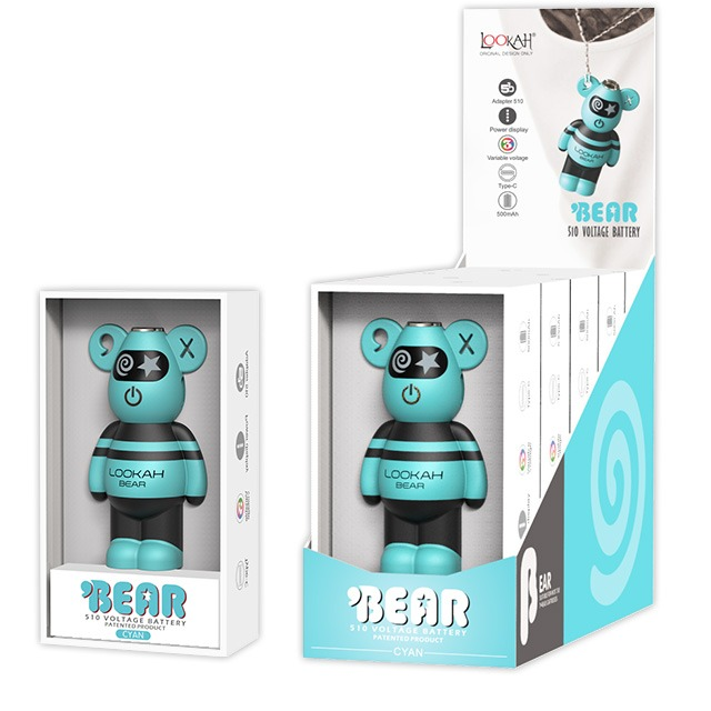 Photograph of product: S&A Battery Lookah Bear 500mAh - Cyan