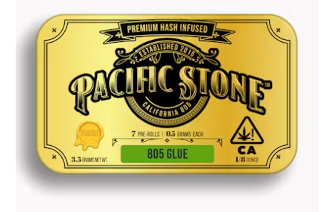 Photograph of product: 805 Glue au chocolat Infused Preroll 7pk 3.5g Pacific Stone