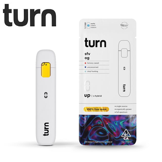 Photograph of product: Turn - SFV OG - Live Resin All In One Vape - 1g - LR AOI